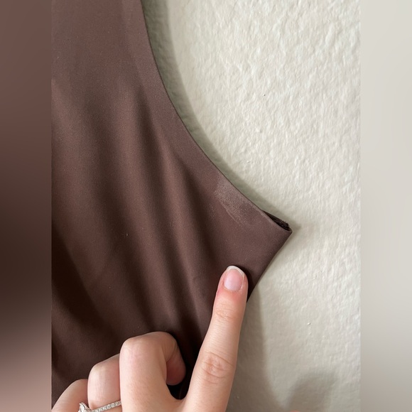 Pinsy Green Brown Scoop Tank Hourglass Shapewear Thong Bodysuits Women Size XL - Picture 16 of 16